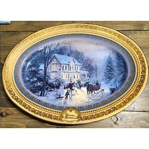 Thomas Kinkade “Home For the Holidays” Bradford Exchange Decorative Platter